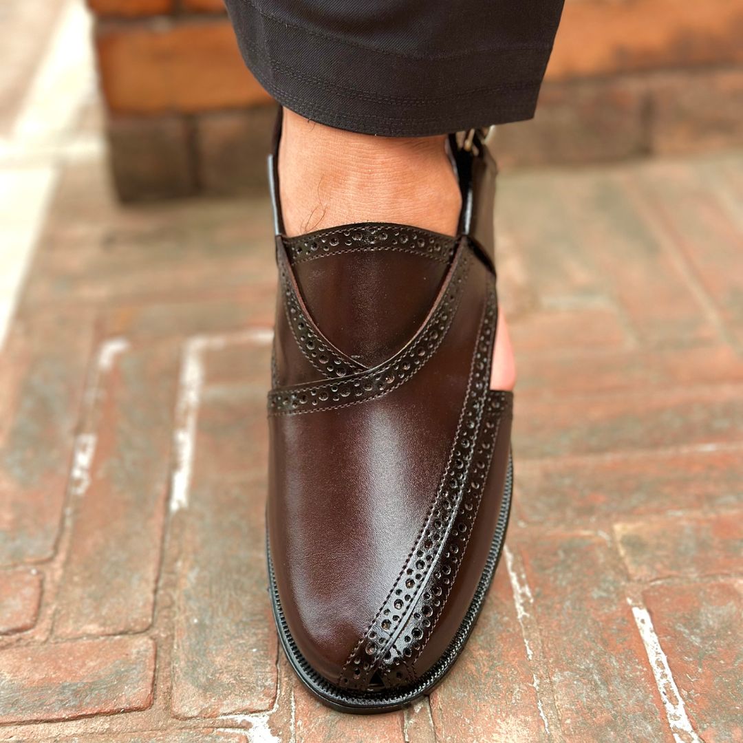 Brown Leather Pehsawari Sandal