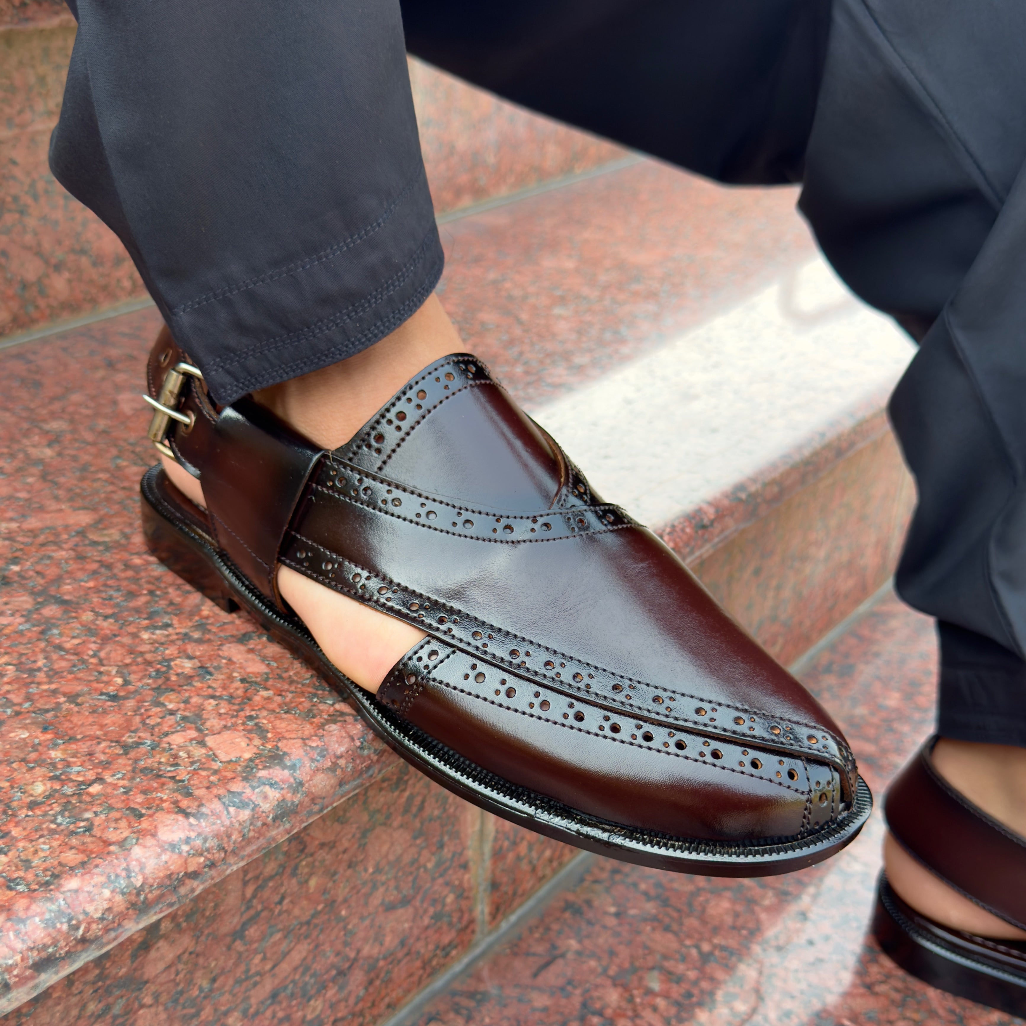 Brown Leather Pehsawari Sandal